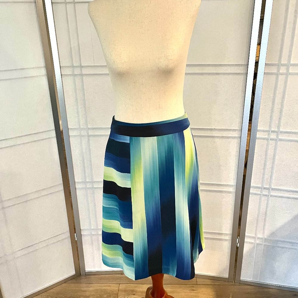 TRINA TURK Slight A-line Blue Green Skirt - Size